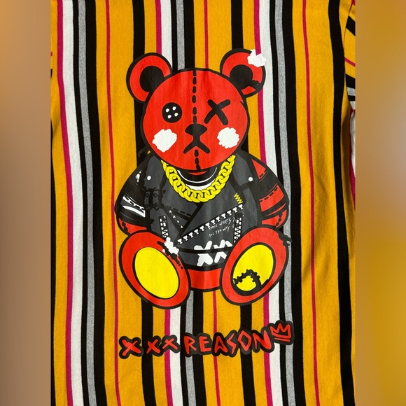 Mens Reason Striped Bear Tee - Picture 3 of 9
